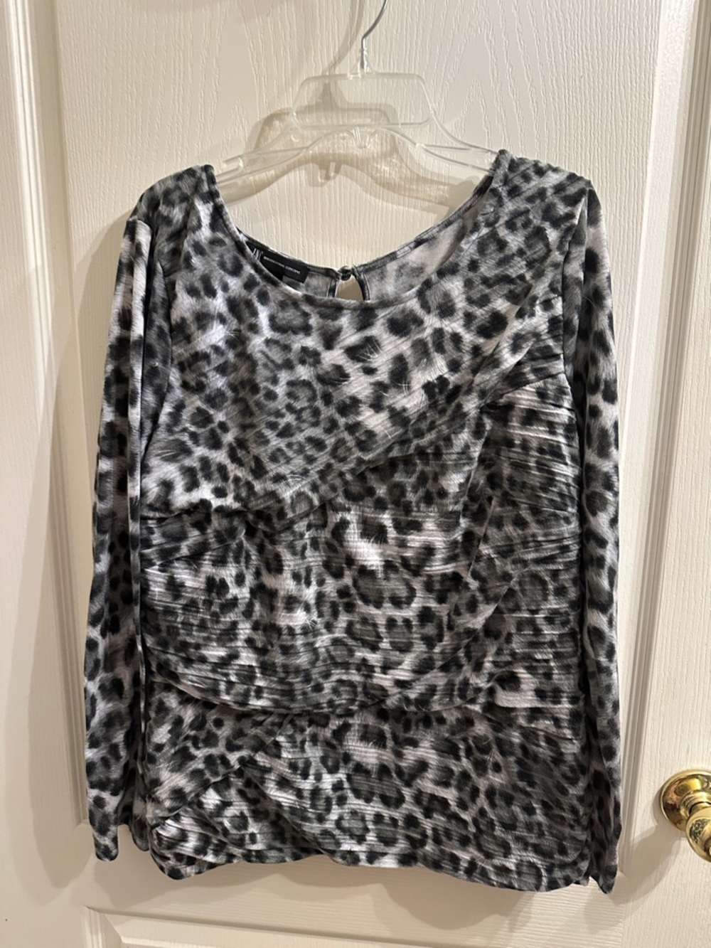 INC Gray Cheetah Print Top